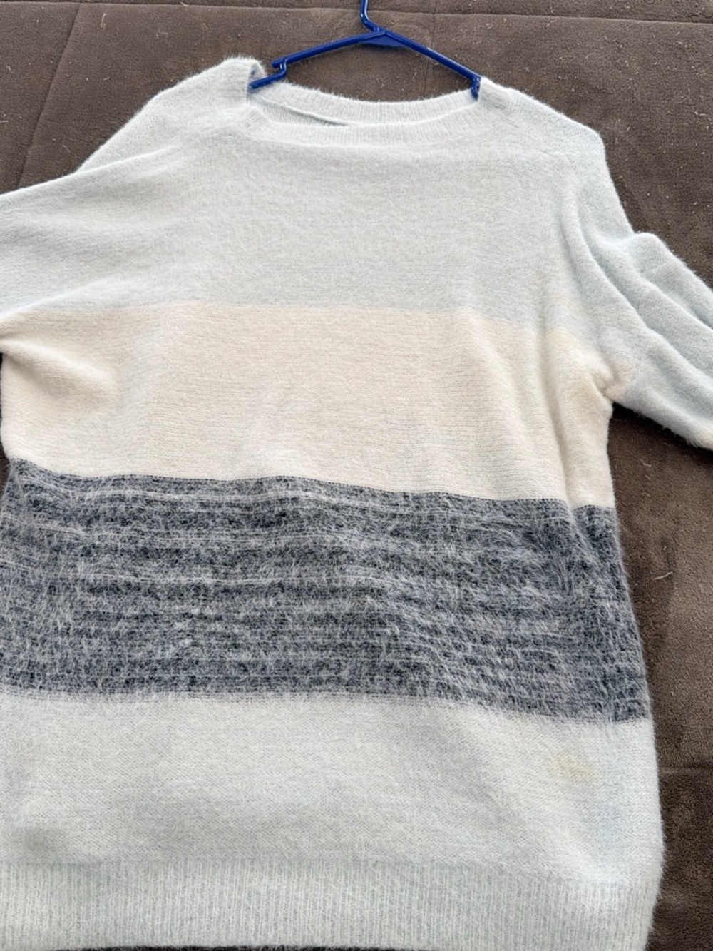 SHEIN Pastel Blue, Cream & Gray Crewneck Sweater
